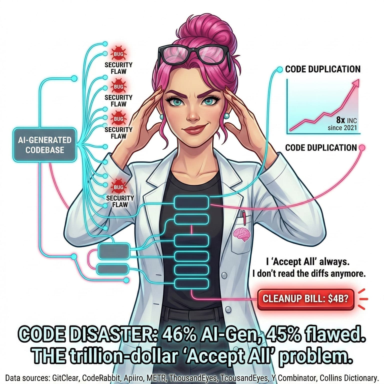 Zara visual showing AI coding security and reliability risks